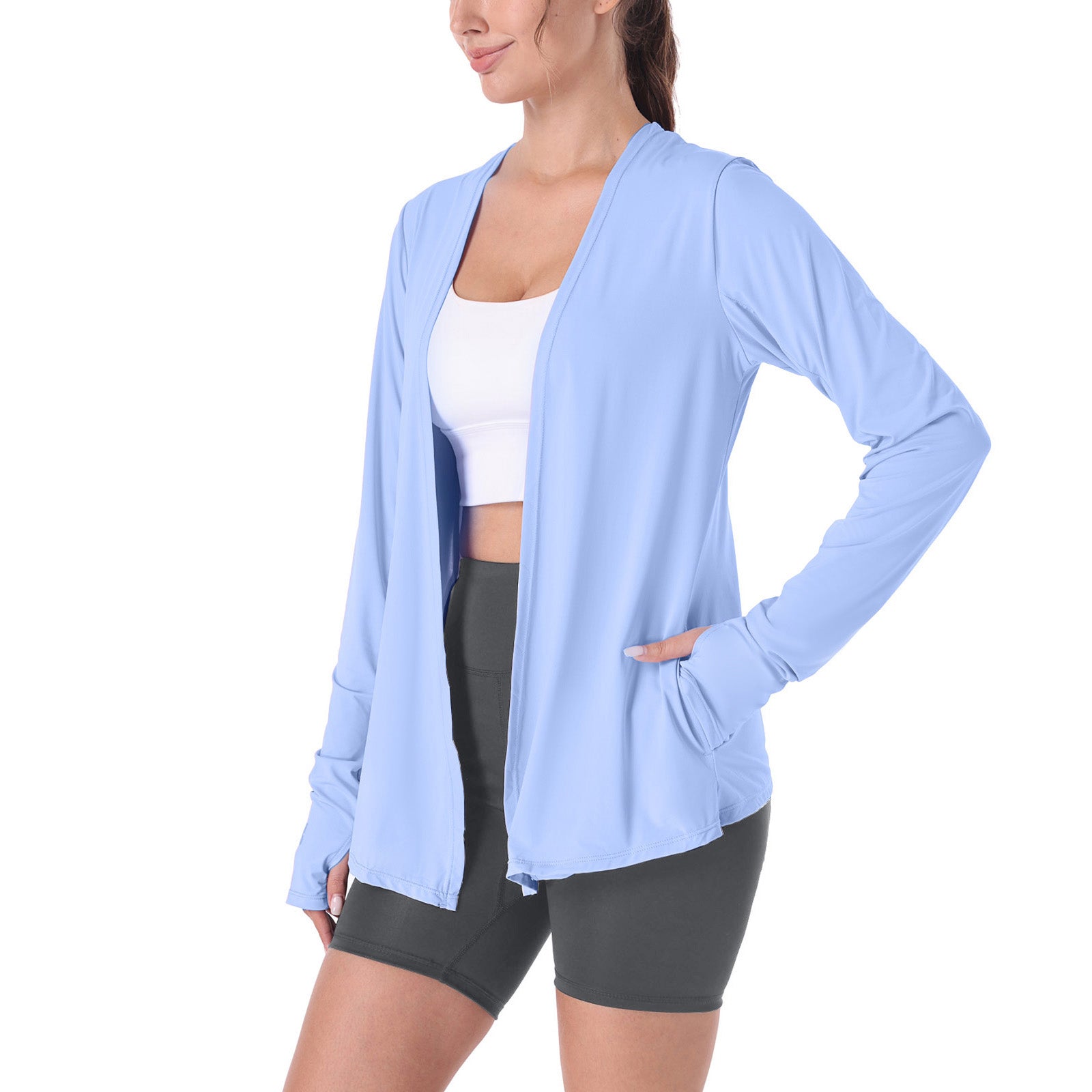 Open Front UV Protection Athletic Cardigan