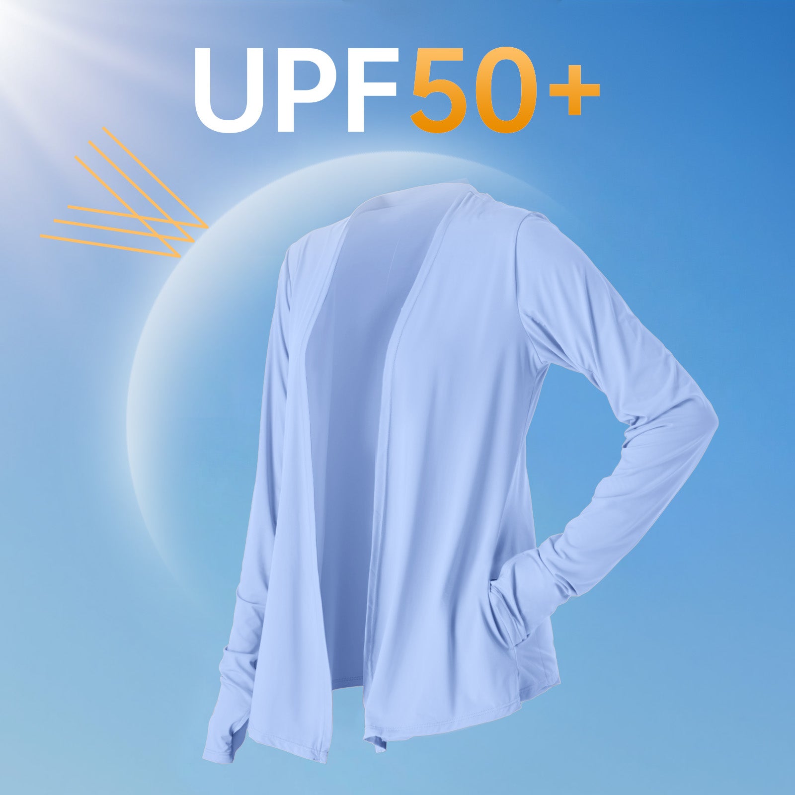 Open Front UV Protection Athletic Cardigan