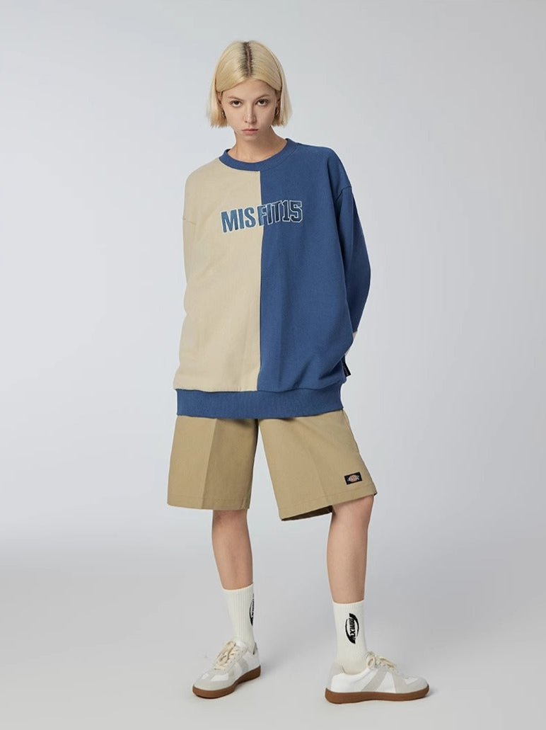 Split - Sweatshirt - Brown/Blue - MAISON MISFIT