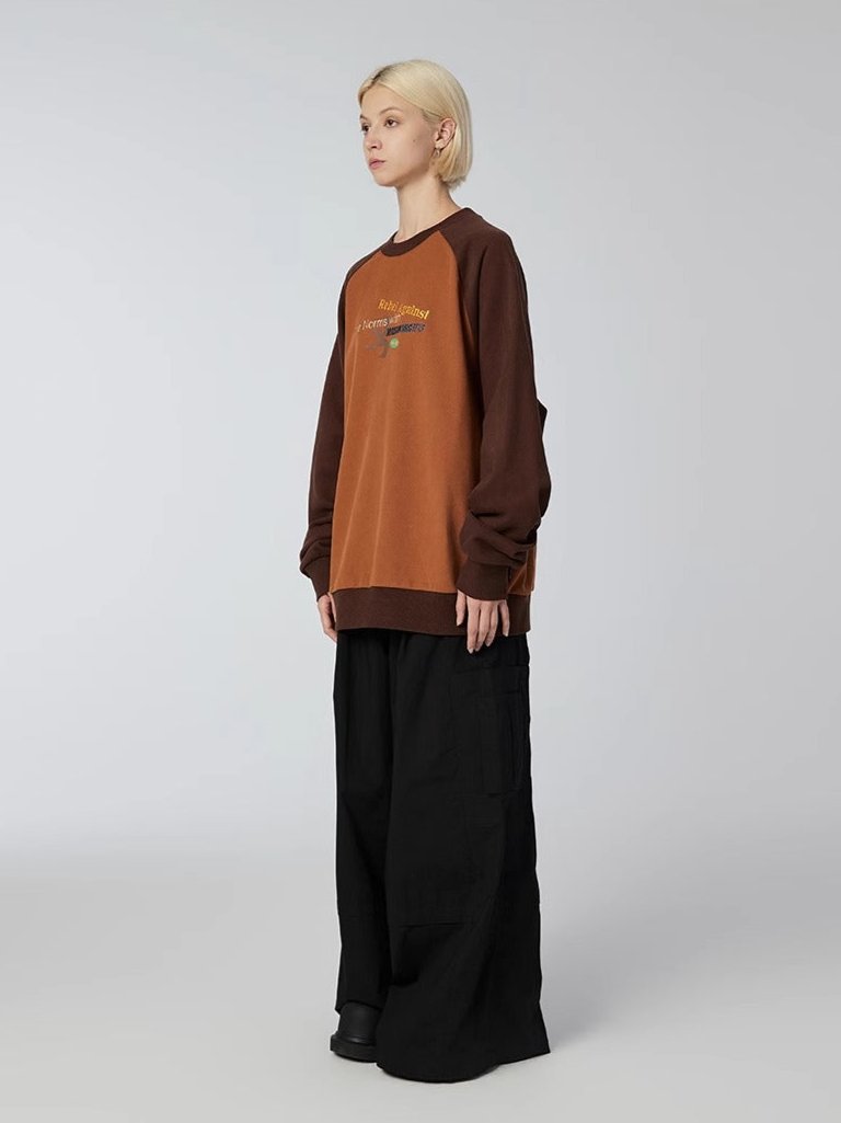 Rebel Regular - Sweatshirt - Brown/Orange - MAISON MISFIT