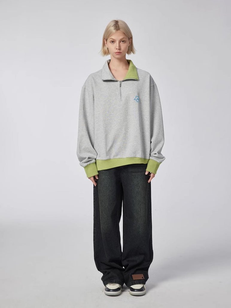 Fragmented Tissue - Sweatshirt - Grey/Green - MAISON MISFIT