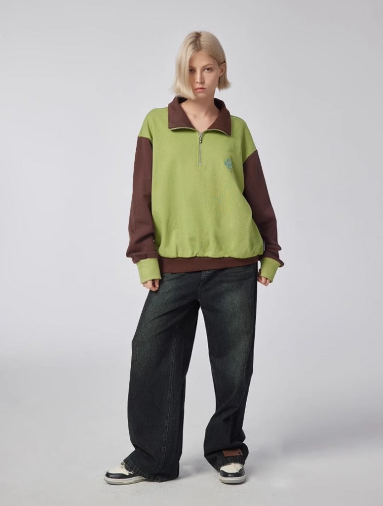 Fragmented Tissue - Sweatshirt - Green/Brown - MAISON MISFIT