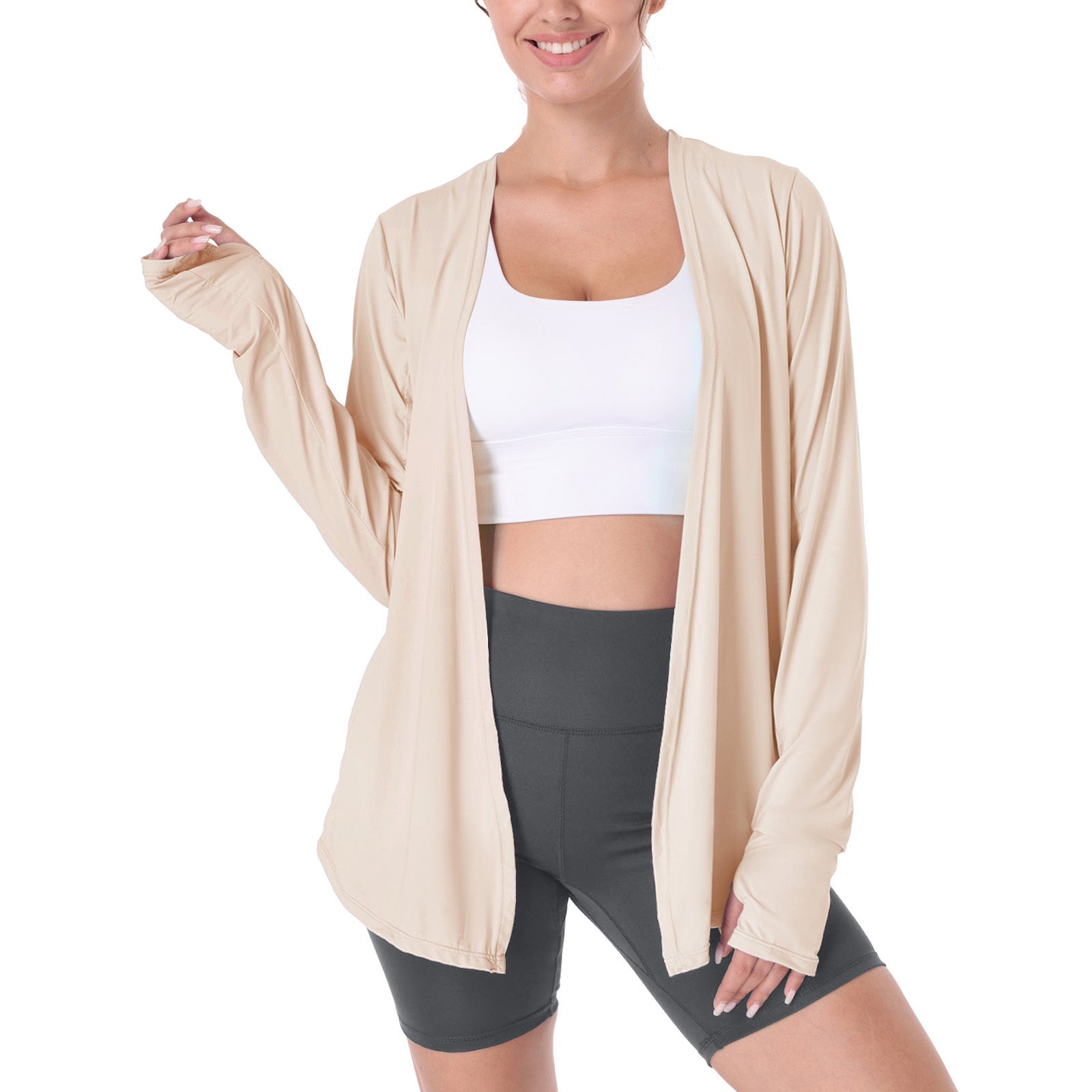 Open Front UV Protection Athletic Cardigan