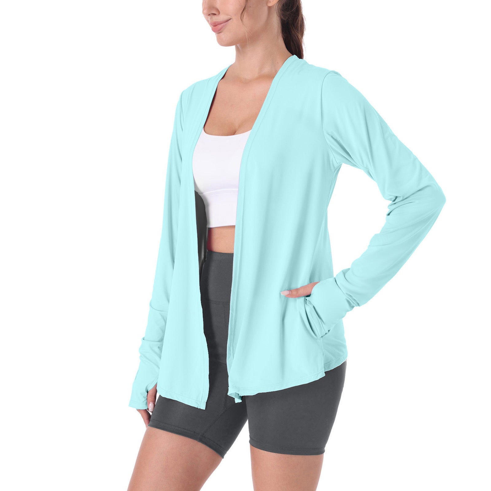 Open Front UV Protection Athletic Cardigan