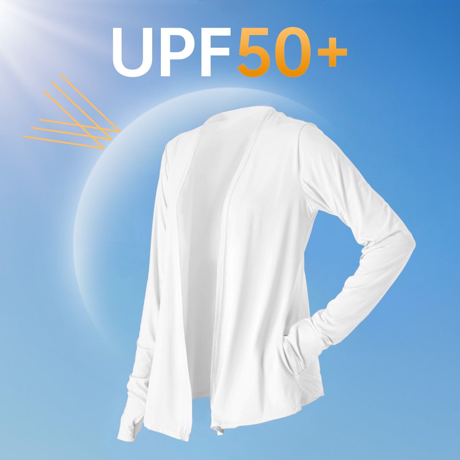 Open Front UV Protection Athletic Cardigan