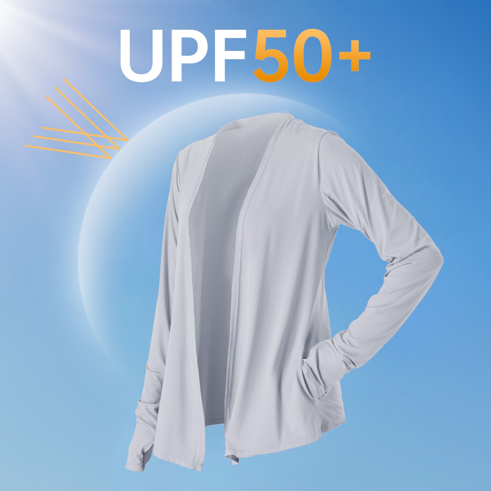 Open Front UV Protection Athletic Cardigan