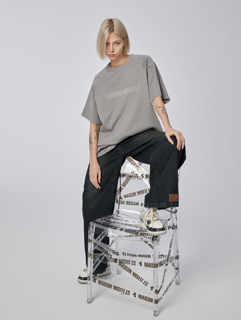 Asymmetric - T-shirt - Grey - MAISON MISFIT