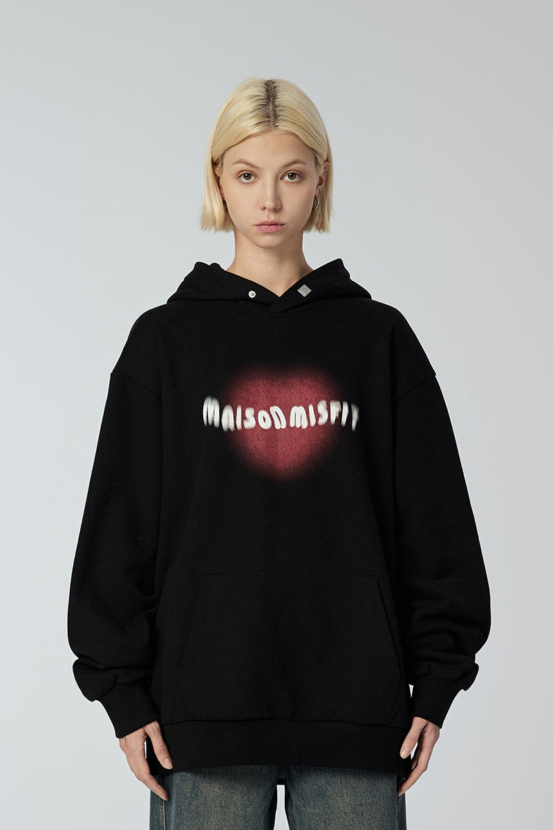 Heart - Hoodie - Black - MAISON MISFIT