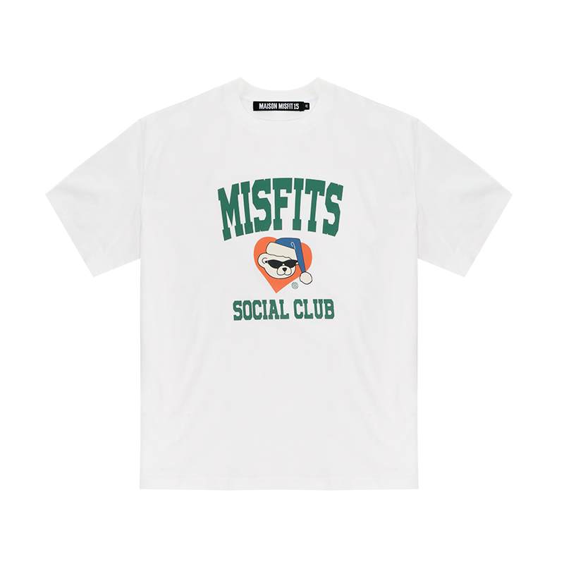 Santa Bear - T-shirt - White/Green - MAISON MISFIT