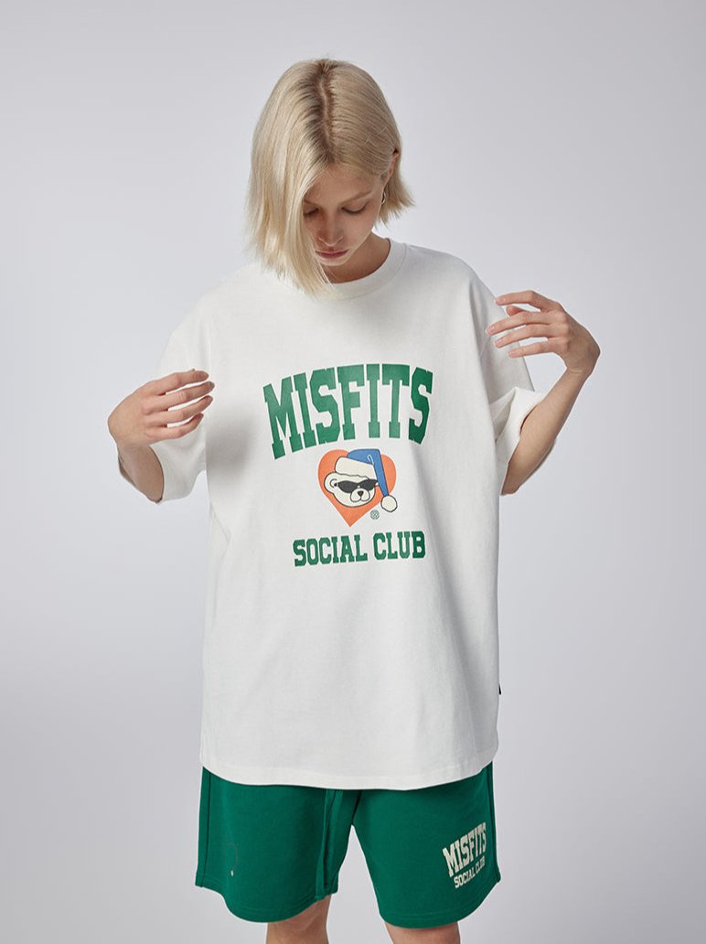 Santa Bear - T-shirt - White/Green - MAISON MISFIT